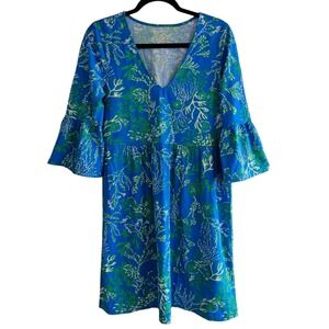 Lilly Pulitzer Blue and Green Long Sleeve Dress